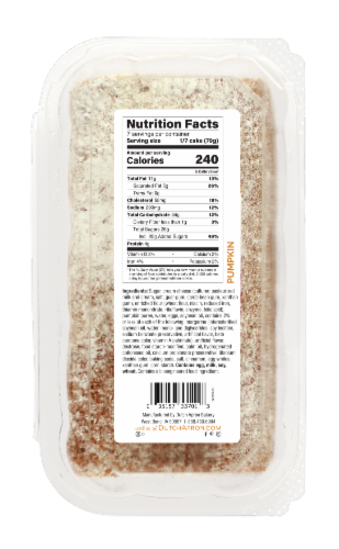 Dutch Apron® Bakery Pumpkin Cake Roll Perspective: bottom