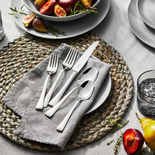 ZWILLING Angelico 20-Piece 18/10 Stainless Steel Flatware Set, Silver Perspective: bottom