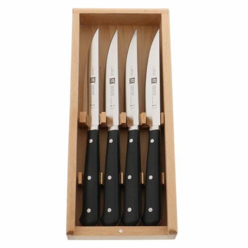 ZWILLING Porterhouse 4-pc Steak Knife Set in Beechwood Box Perspective: bottom
