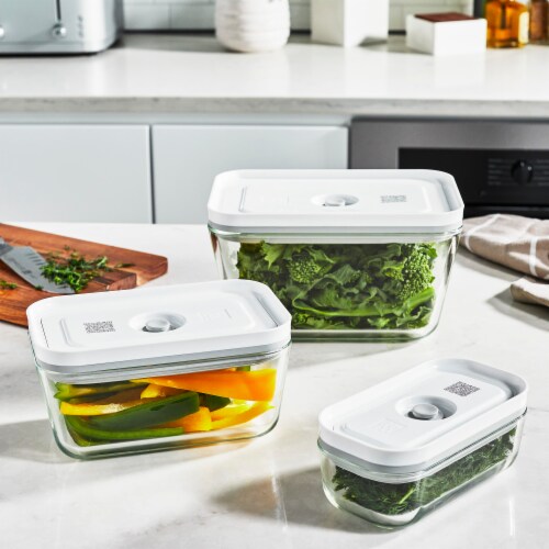 ZWILLING Fresh & Save 3-pc Glass Food Storage Container, Meal Prep Container- Assorted Sizes Perspective: bottom