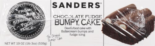 Sanders® Chocolate Fudge Bumpy Cake Perspective: bottom
