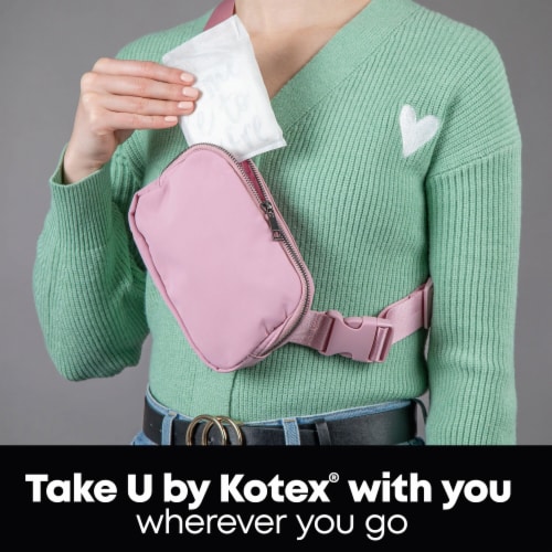 U by Kotex Clean & Secure Maxi Pads Regular Absorbency Perspective: bottom