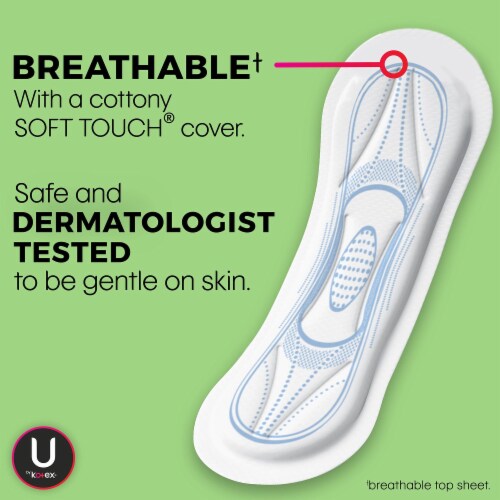 U by Kotex Security Heavy Absorbency Feminine Pad Maxi / Overnight 01404 14 per Pack Perspective: bottom