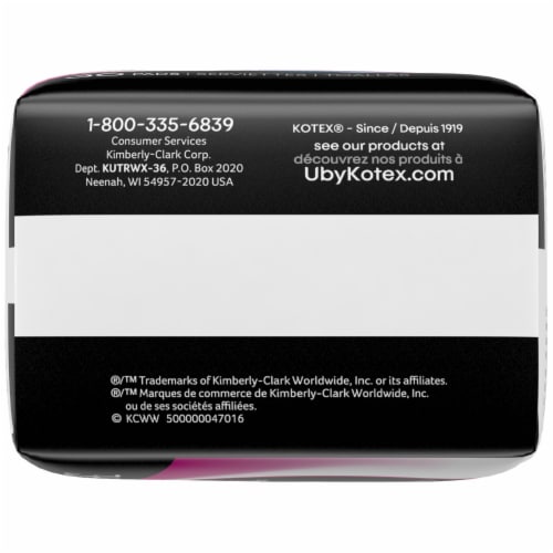 U by Kotex Security Ultra Thin Regular Unscented Pads with Wings Perspective: bottom