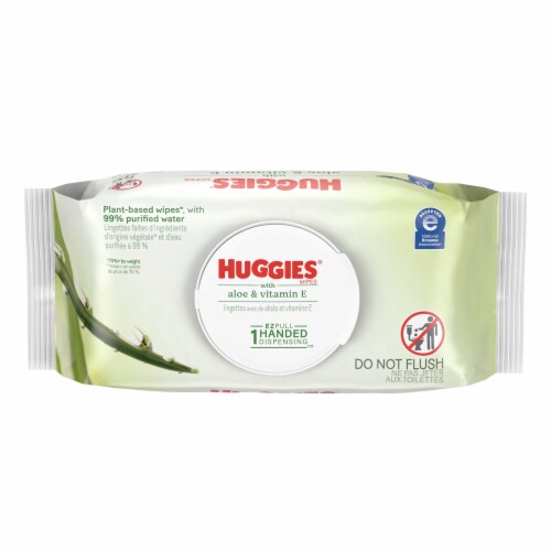 Huggies Aloe & Vitamin E Unscented Wipes Flip-Top Pack Perspective: bottom