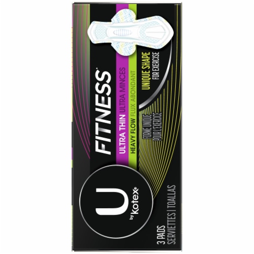 U by Kotex Fitness Ultra Thin Heavy Flow Pads Perspective: bottom