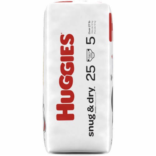 Huggies Snug & Dry Baby Diapers, Size 5 (27+ lbs) Perspective: bottom