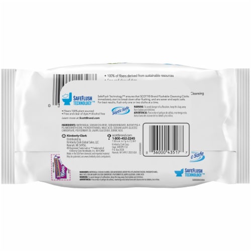 Scott® Flushable Fragrance-Free Cleansing Cloths Perspective: bottom