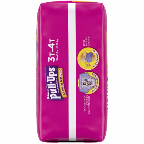 Pull-Ups Learning Designs Girls' Potty Training Pants, 3T-4T (32-40 lbs) Perspective: bottom