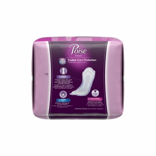 Poise Moderate Absorbency Regular Pads Perspective: bottom