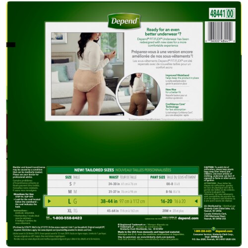  Depend FIT-FLEX Incontinence Underwear for Women, Disposable,  Maximum Absorbency, XL, Blush, 38 Count : Health & Household