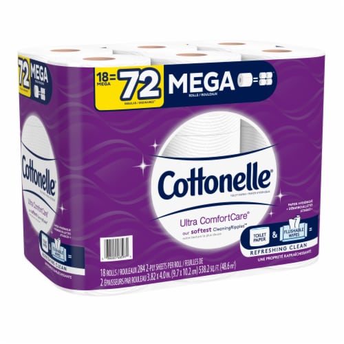 Cottonelle Ultra ComfortCare Mega Roll Toilet Paper Perspective: bottom