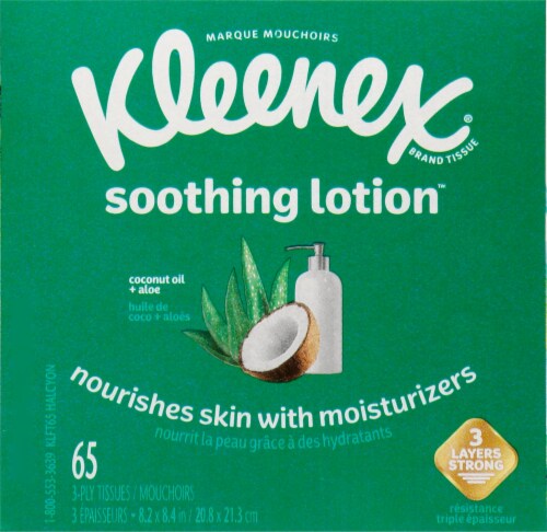 Kleenex® Soothing Lotion with Aloe & Vitamin E Facial Tissues Perspective: bottom