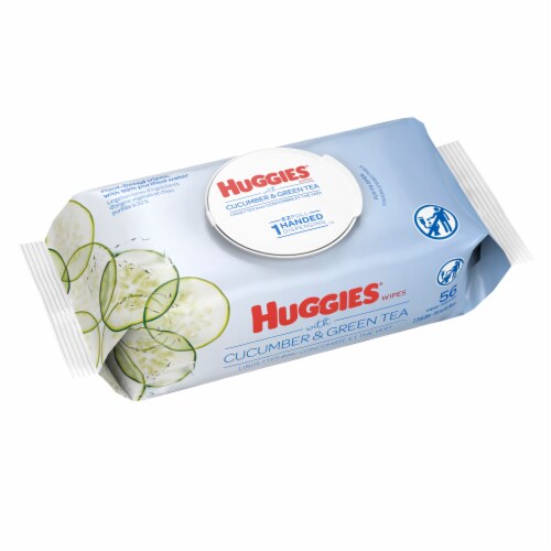 Huggies® Refreshing Cucumber & Green Tea Scent Baby Wipes Flip-Top Pack Perspective: bottom