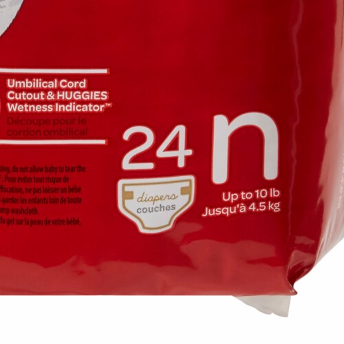 Huggies Little Snugglers Baby Diaper Newborn, Up to 10 lbs. 52238, 24 Ct Perspective: bottom