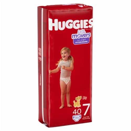 Huggies Little Movers Baby Diapers, Size 7 (41+ lbs) Perspective: bottom