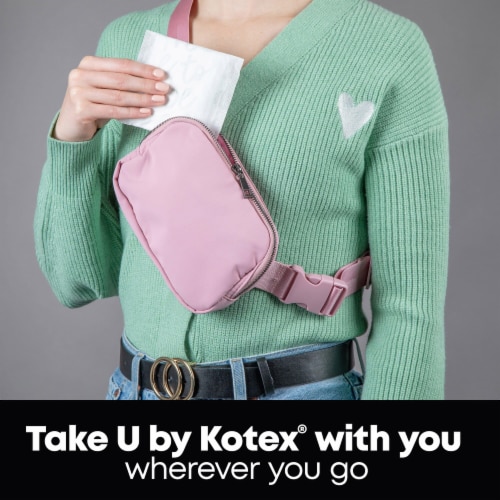 U by Kotex Clean & Secure Ultra Thin Pads with Wings, Regular Absorbency Perspective: bottom