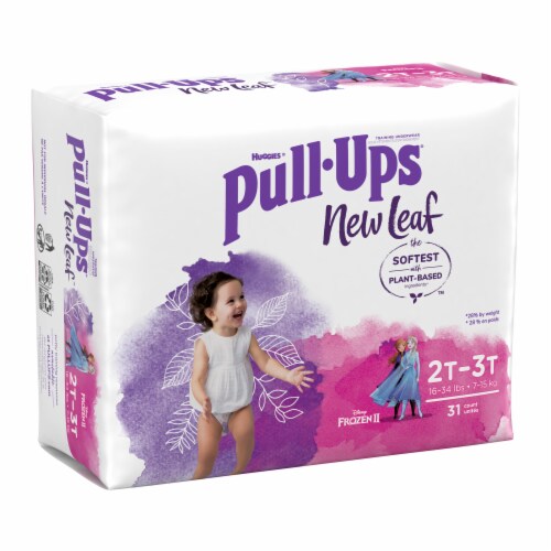 Pull-Ups® New Leaf Girls' Potty Training Pants, 2T-3T (16-34 lbs) Perspective: bottom