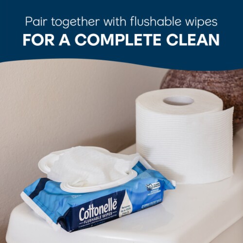 Cottonelle Ultra Clean Toilet Paper Strong Toilet Tissue Mega Rolls Perspective: bottom