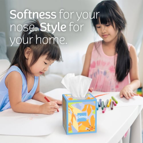 Kleenex Soothing Lotion Facial Tissues with Coconut Oil Aloe & Vitamin E Cube Box Perspective: bottom