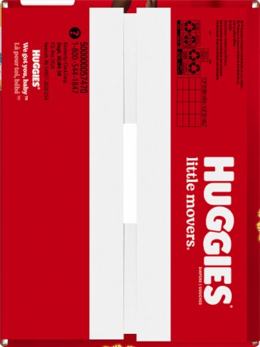 Huggies Little Movers Baby Diapers, Size 4 (22-37 lbs) Perspective: bottom