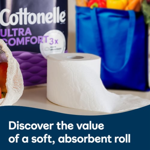 Cottonelle Ultra Comfort Strong Super Mega Roll Toilet Paper Perspective: bottom
