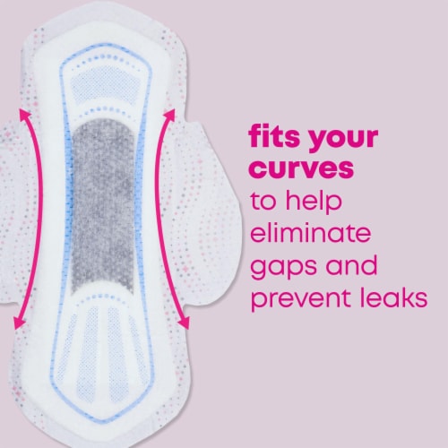 U by Kotex Balance Ultra Thin Regular Absorbency Pads with Wings Perspective: bottom