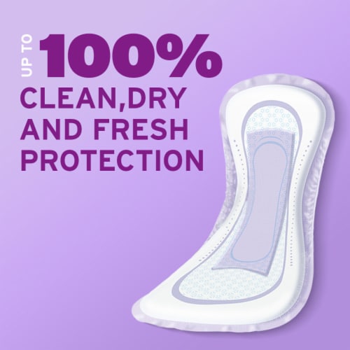 Poise Incontinence Pads & Postpartum 8 Drop Overnight Extra-Coverage Length Pads Perspective: bottom