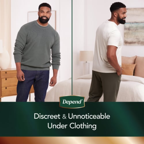 Depend Real Fit Maximum Absorbency Small/Medium Grey Incontinence Underwear for Men Perspective: bottom
