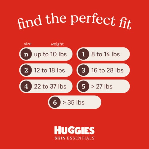 Huggies Skin Essentials Baby Diapers Size 6 (35+ lbs) Perspective: bottom
