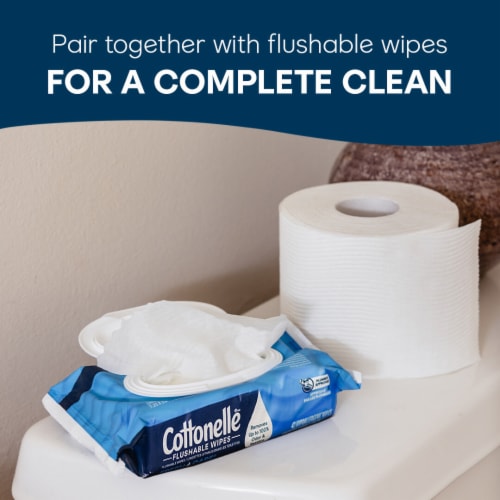 Cottonelle Ultra Clean Toilet Paper Mega Roll Perspective: bottom
