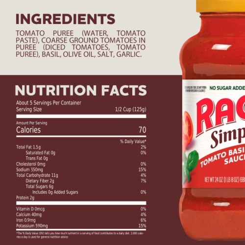 Ragu® Simply Tomato Basil Pasta Sauce Perspective: bottom