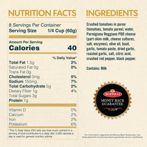 Bertolli® Artisan Garlic Margherita Pizza Sauce Perspective: bottom