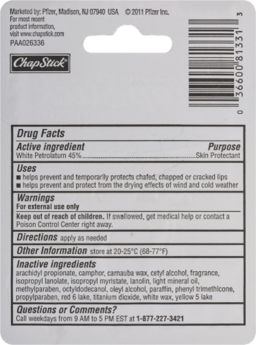 Chapstick Classic Original Lip Balm Perspective: bottom