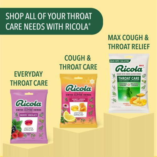 Ricola Cough Suppressant Throat Drops and Sore Throat Relief Honey Lemon with Echinacea Perspective: bottom