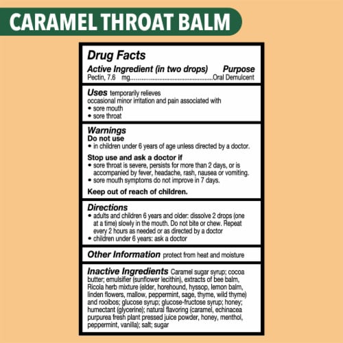 Ricola Oral Demulcent Throat Balm Drops and Sore Throat Relief Caramel Perspective: bottom