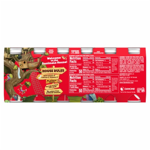 Danimals Strawberry and Watermelon Kids Low Fat Yogurt Smoothies Perspective: bottom