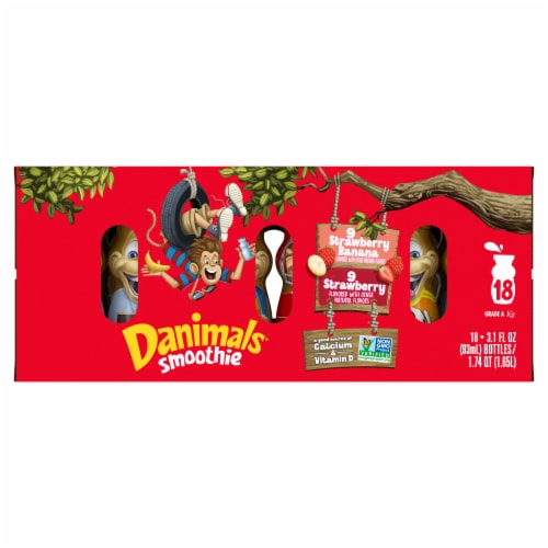 Danimals® Strawberry & Strawberry Banana Yogurt Smoothies Variety Pack Perspective: bottom