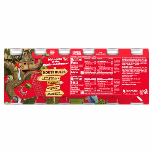 Danimals Strawberry Explosion & Cotton Candy Variety Pack Smoothies Bottle Perspective: bottom