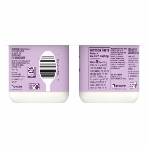 Light + Fit Nonfat Gluten-Free Vanilla Yogurt Cup Perspective: bottom