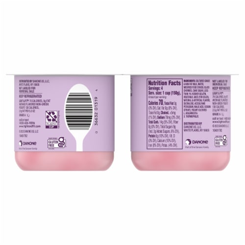 Light + Fit Nonfat Gluten-Free Cherry Yogurt Cup Perspective: bottom
