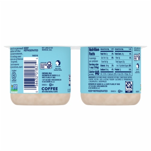 Dannon Low Fat Coffee Yogurt Cups Perspective: bottom