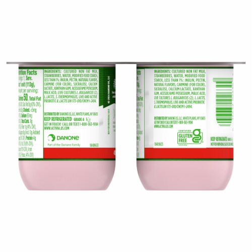 Activia Nonfat Probiotic Strawberry Yogurt Cup Perspective: bottom