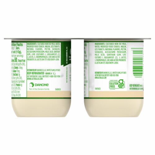 Activia Nonfat Probiotic Vanilla Yogurt Cups Perspective: bottom