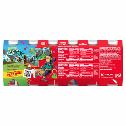 Danimals Banana and Strawberry Kids Low Fat Yogurt Smoothies Perspective: bottom