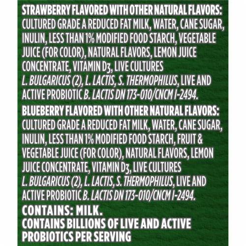 Activia Probiotic Dailies Strawberry & Blueberry Yogurt Drink Variety Pack Bottle Perspective: bottom