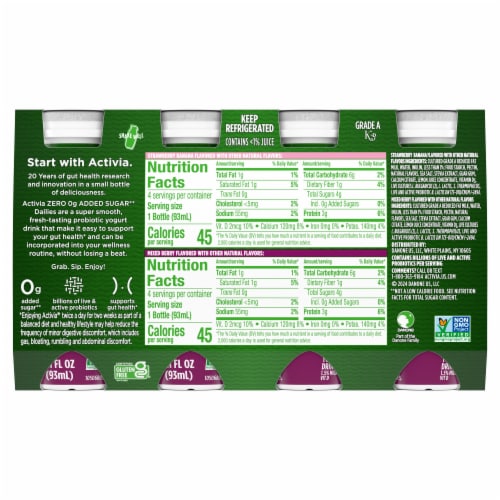 Activia®️ Mixed Berry/Strawberry Banana Probiotic Dailies Low Fat Yogurt Drink Perspective: bottom