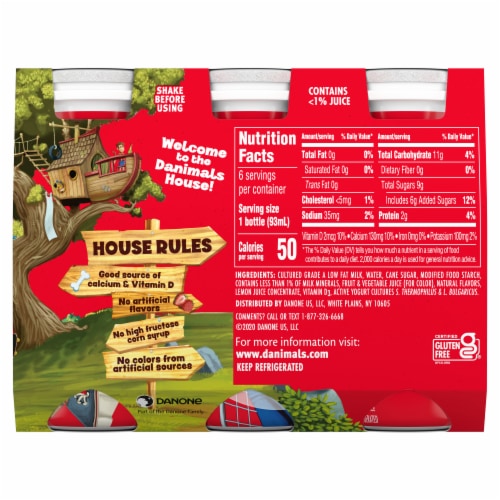 Danimals® Non-GMO Strawberry Explosion Smoothies Perspective: bottom