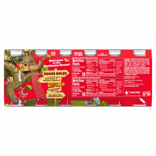 Danimals Strawberry Explosion & Strikin Strawberry Kiwi Variety Pack Smoothies Bottle Perspective: bottom