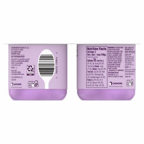 Light + Fit Nonfat Gluten-Free Mixed Berry Yogurt Cups Perspective: bottom